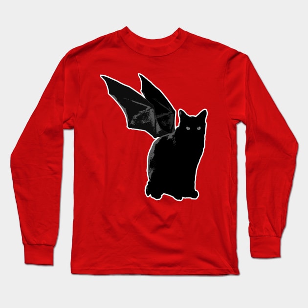 Death Stare from Ciabatta, Bat-Cat Long Sleeve T-Shirt by CiabattaBatCat